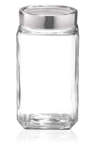 Cello Cube Glass Jar (Transparent, 2250ml)