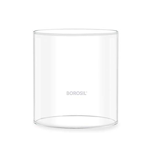 Borosil Large Nickel Akhand Diya Decorative Glass Oil Lamp | Tea Light Holder | Diya with Borosilicate Glass | Puja Dia for Mandir | Lantern Diya with Glass Cover, Nickel Diya