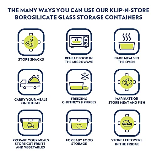 Borosil Household Gift Set Klip & Store Round 3 Pcs Set