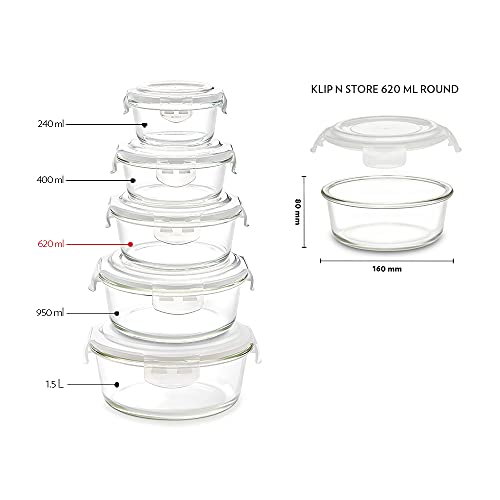 Borosil Household Gift Set Klip & Store Round 3 Pcs Set