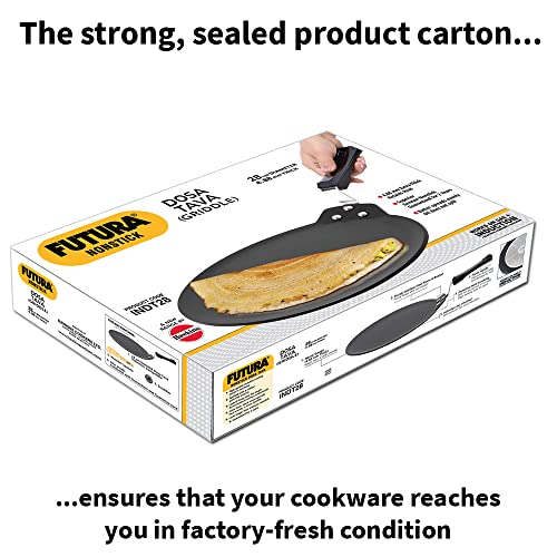 Hawkins Futura 28 cm Dosa Tava, Non Stick Dosa Tawa, Induction Dosa Tawa, Black (INDT28)