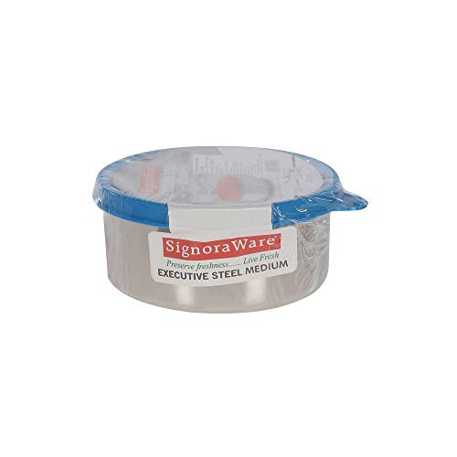 Signoraware Round Executive Lunch Box - 350ml (Blue_Free Size)