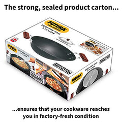 Hawkins Futura 3.75 Litre Deep Fry Pan, Hard Anodised Kadai with Stainless Steel Lid, Flat Bottom Induction Kadhai, Black (IAD375S)