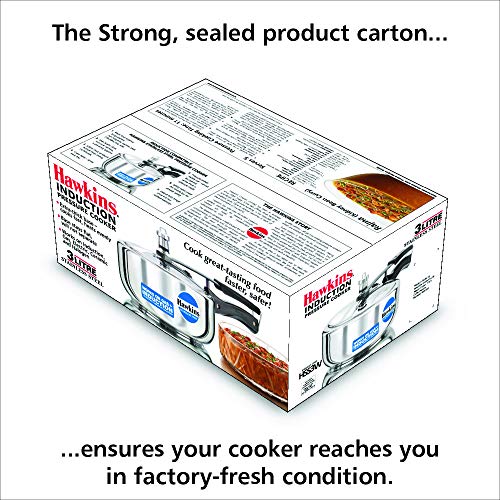 Hawkins 2 Litre Pressure Cooker, Stainless Steel Inner Lid Cooker, Induction Cooker, Silver (HSS20)