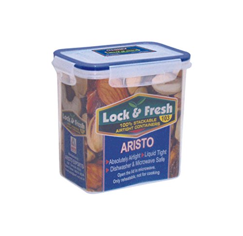 Aristo Houseware Plastic Air Tight Dry Storage system, Lock and Fresh, No 103, 1300ml (Clear)