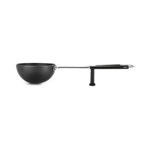 Prestige Hard Anodised Cookware Tadka Pan | Black | 13cm | | Perma Cool Bakelite Handle | in-Built Stand | Metal Spoon Friendly