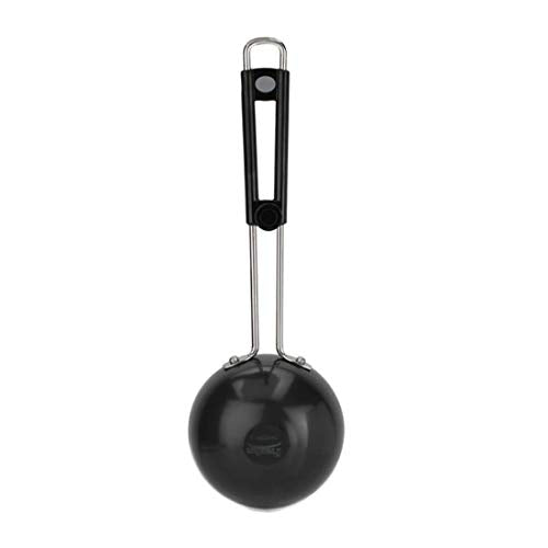 Prestige Hard Anodised Cookware Tadka Pan | Black | 13cm | | Perma Cool Bakelite Handle | in-Built Stand | Metal Spoon Friendly