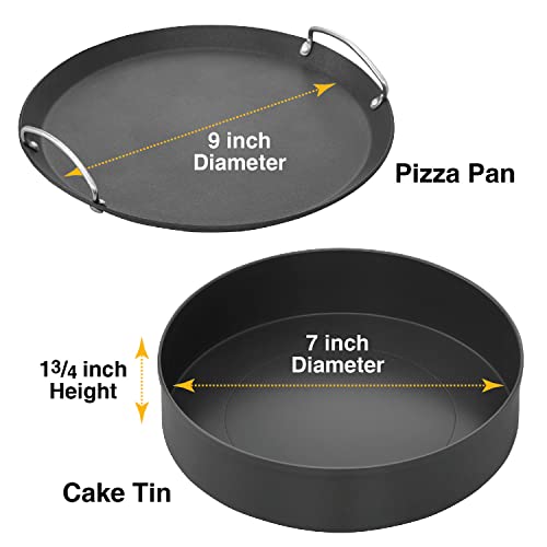 Hawkins Diecast 30 cm Nonstick Pizza Maker and Cake Baker with Glass Lid, Gas Oven, Pizza Oven Toaster Griller Tandoor Barbecue, Cake Baking Pan, Red (PIZZA)