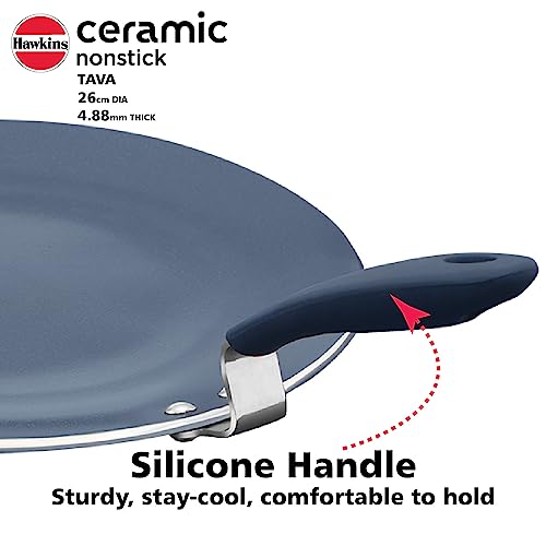 Hawkins Ceramic Nonstick 2.5 Litre Deep Kadhai, Induction Deep Fry Pan with Glass Lid, Granite Kadai (ICK25G)