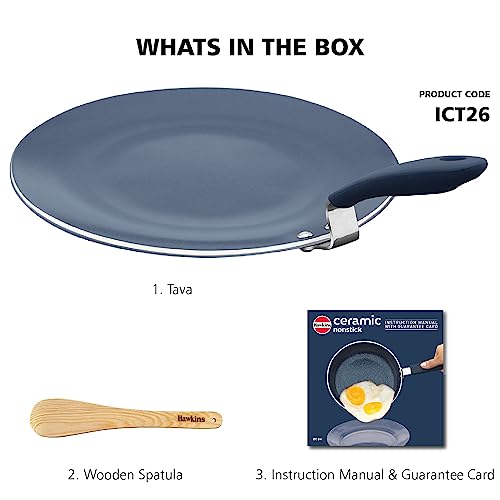 Hawkins Ceramic Nonstick 2.5 Litre Deep Kadhai, Induction Deep Fry Pan with Glass Lid, Granite Kadai (ICK25G)