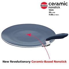 Hawkins Ceramic Nonstick 2.5 Litre Deep Kadhai, Induction Deep Fry Pan with Glass Lid, Granite Kadai (ICK25G)