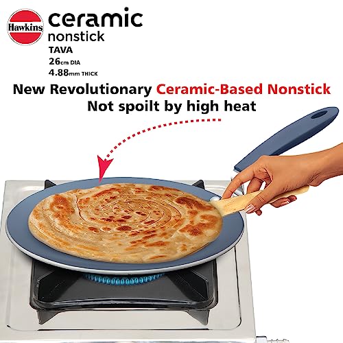 Hawkins Ceramic Nonstick 2.5 Litre Deep Kadhai, Induction Deep Fry Pan with Glass Lid, Granite Kadai (ICK25G)