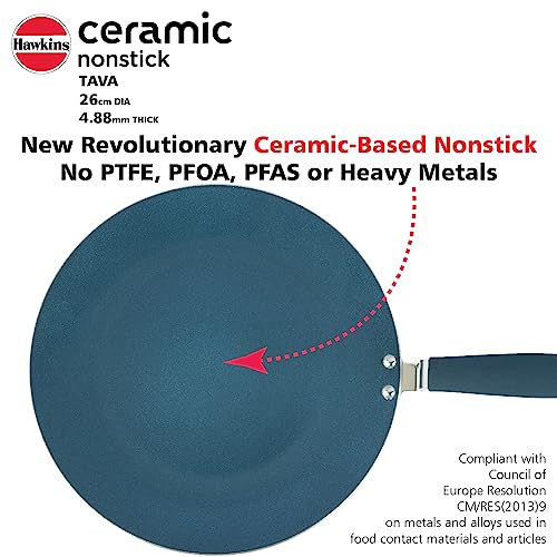 Hawkins Ceramic Nonstick 2.5 Litre Deep Kadhai, Induction Deep Fry Pan with Glass Lid, Granite Kadai (ICK25G)