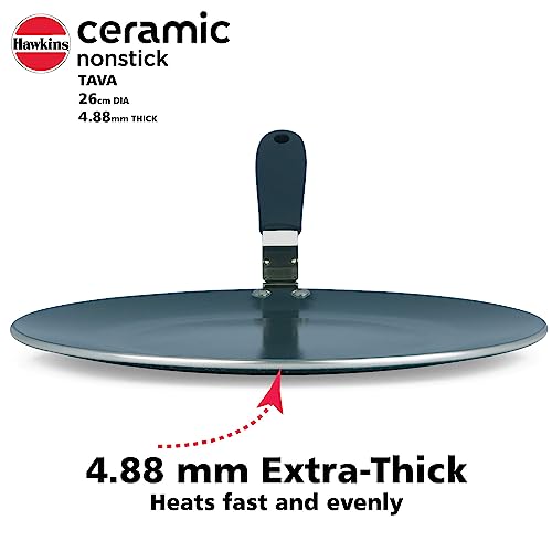 Hawkins Ceramic Nonstick 2.5 Litre Deep Kadhai, Induction Deep Fry Pan with Glass Lid, Granite Kadai (ICK25G)
