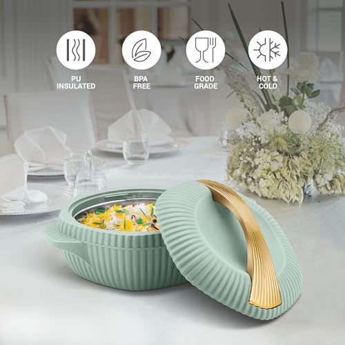 MILTON plastic Oyster Jr. Gift Set PU Insulated Casserole, Set of 3 (455 ml, 860 ml, 1275 ml), Light Green, BPA Free, Food Grade, Hot and Cold, Easy to Carry, Easy to Store, Chapati, Roti, Curd Maker