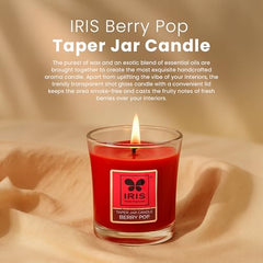 IRIS Taper Jar Candle - Berry Pop Fragranced - Pack of 1.