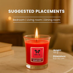 IRIS Taper Jar Candle - Berry Pop Fragranced - Pack of 1.