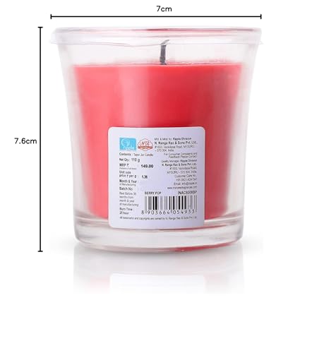 IRIS Taper Jar Candle - Berry Pop Fragranced - Pack of 1.