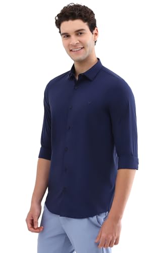 Allen Solly Men's Slim Fit Shirt (ASSFMAMOPC77865_Navy