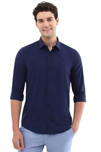 Allen Solly Men's Slim Fit Shirt (ASSFMAMOPC77865_Navy
