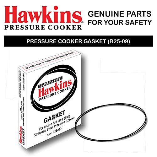 Hawkins Gasket Tall Stainless Steel Contura Pressure Cooker - 2-3 L (Black), 3 Liter