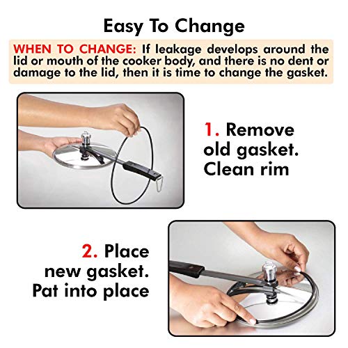 Hawkins Gasket Tall Stainless Steel Contura Pressure Cooker - 2-3 L (Black), 3 Liter