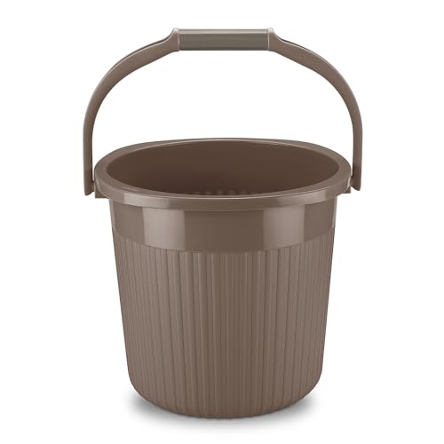 Milton Ritz 20 Plastic Bucket with Handle, 18 litres, Biskit | Home | Bathing | Storage | Bathroom | Multipurpose | Easy to Carry