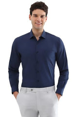 Allen Solly Men's Slim Fit Shirt (ASSFQSPP706698_Navy