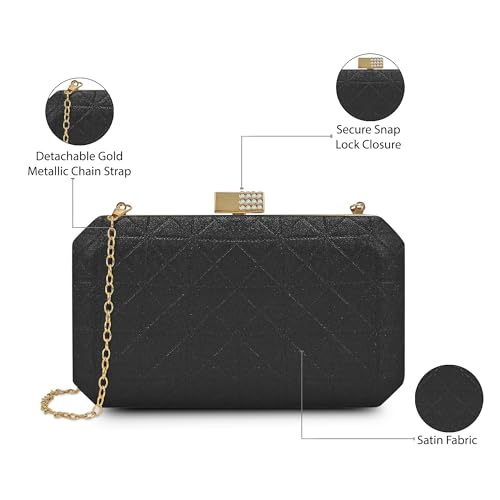 Lavie Luxe Purses Clutch Black