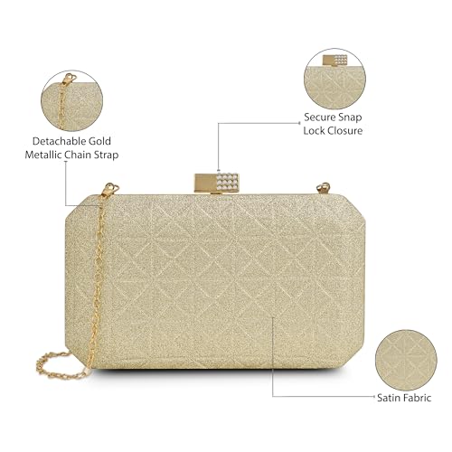Lavie Luxe Purses Clutch Gold
