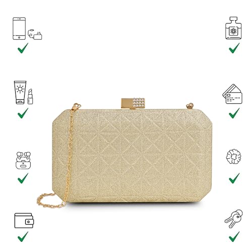 Lavie Luxe Purses Clutch Gold