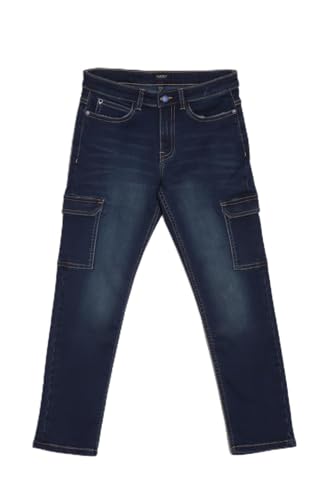 Allen Solly Boy's Slim Jeans (ABDNESLFG30902_Navy