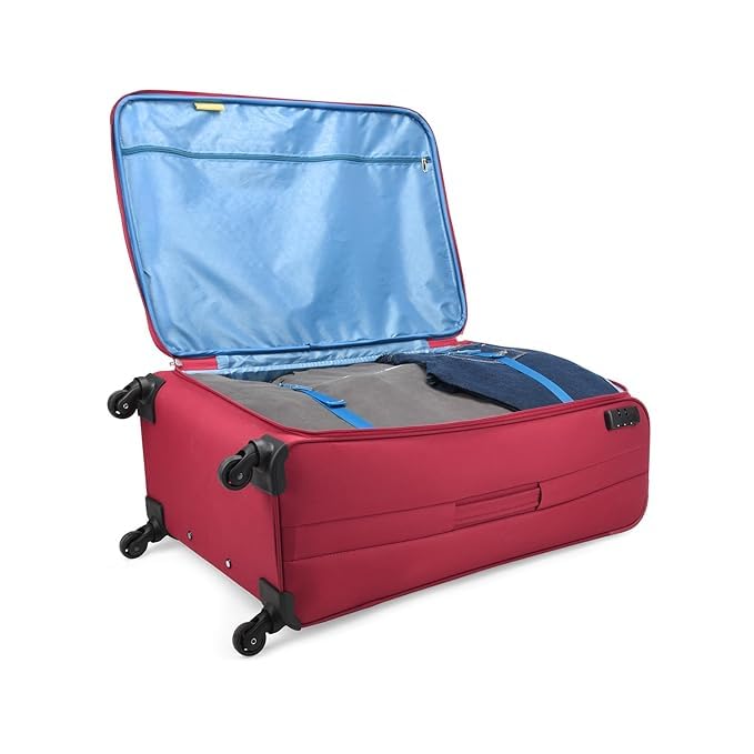 VIP Aristocrat Speedwheel Cabin Trolley, Softsided 4 Spinner Wheels-RED