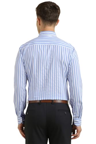 Allen Solly Men's Striped Slim Fit Shirt (ASSFQSPPN63679_Light Blue