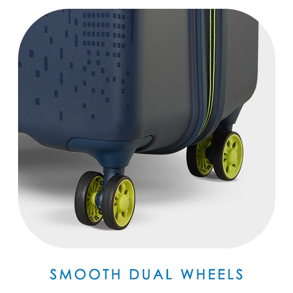 Skybags Cityscape 55 Polypropylene Hardshellsided Cabin Size Wheels Anti Theft Zipper Blue 4 Wheel Inline Suitcase, Large