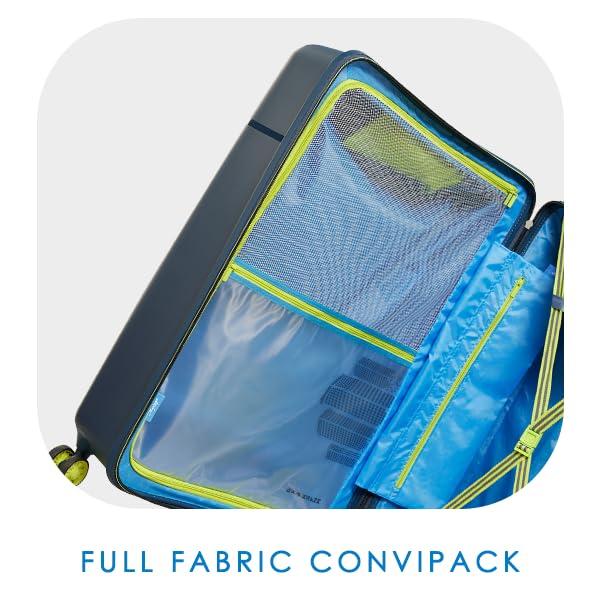 Skybags Cityscape 55 Polypropylene Hardshellsided Cabin Size Wheels Anti Theft Zipper Blue 4 Wheel Inline Suitcase, Large