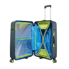 Skybags Cityscape 79 Polypropylene Hardsided Large Size Wheels Anti Theft Zipper Blue Suitcase