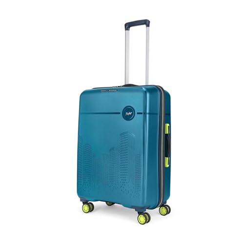 Skybags Polypropylene Hardsided Medium Luggage, Wheels Double Spinner Anti Theft Zipper Suitcase with Organised Interior and 5 Years International Warranty