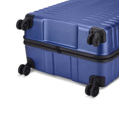 VIP Plastic Crusade Trolley Bag 0 360° With Hard Spinner Wheels Met.Navyblu, Large
