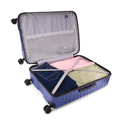 VIP Plastic Crusade Trolley Bag 0 360° With Hard Spinner Wheels Met.Navyblu, Large