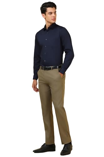 Allen Solly Men's Solid Slim Fit Shirt (ASSFQSPPV43965_Navy