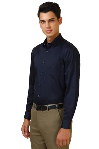 Allen Solly Men's Solid Slim Fit Shirt (ASSFQSPPV43965_Navy