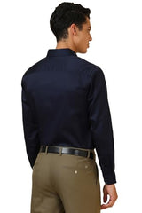 Allen Solly Men's Solid Slim Fit Shirt (ASSFQSPPV43965_Navy