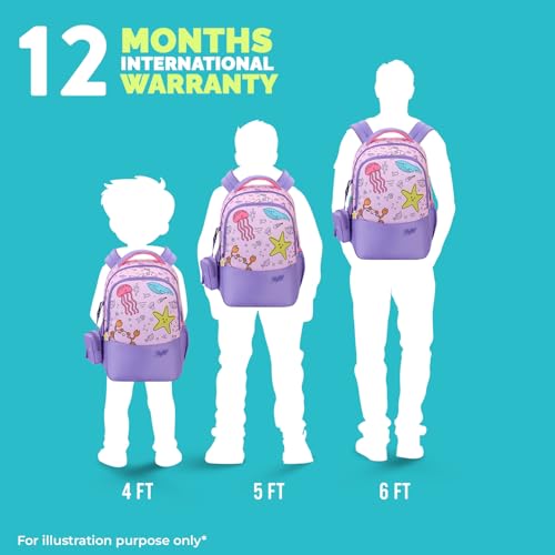Skybags Ruby 02 1 Liters Printed Premium Polyester Fabric School Backpack for Kids with Multiple Compartments and Adjustable Strap - Girls