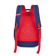 Skybags School Backpack 30L with Rain Cover, 3 Spacious Compartments, Quick Access Front Pocket, ID Tag & Captain America Marvel Print | Navy | Disney