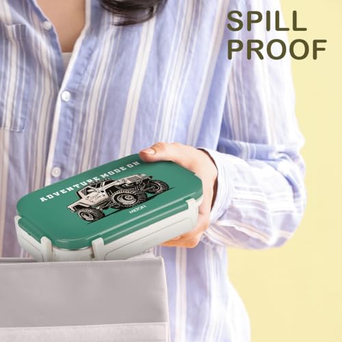 MILTON Meal Safe 2 Inner Stainless Steel Tiffin Box for School with Steam Release Plug | PU Insulated, Leak-Proof, Food Grade I Lunch Box for Kids Boys, Girls with Snap Lock Lid, 465 ml, Ivory