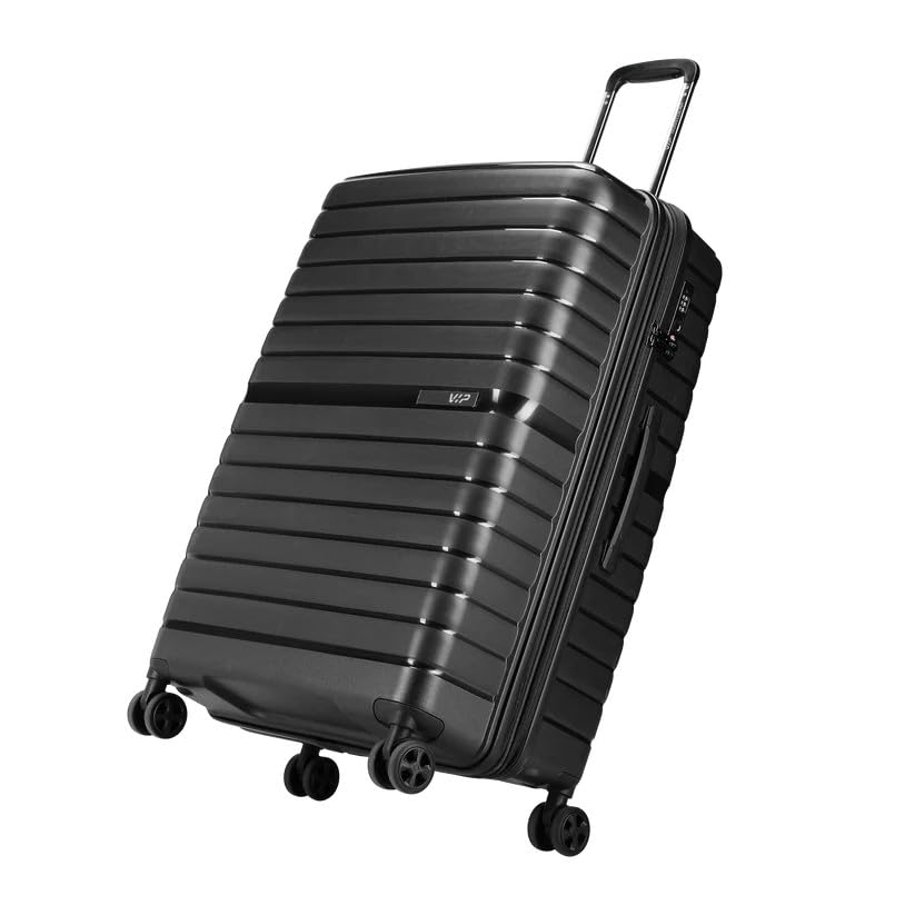 VIP Lightweight Polypropelyne Wheels Multistage Trolley,TSA Lock with Organizer,Elegent Pinstripe Design Luggage Bag with 5 Years International Warranty.