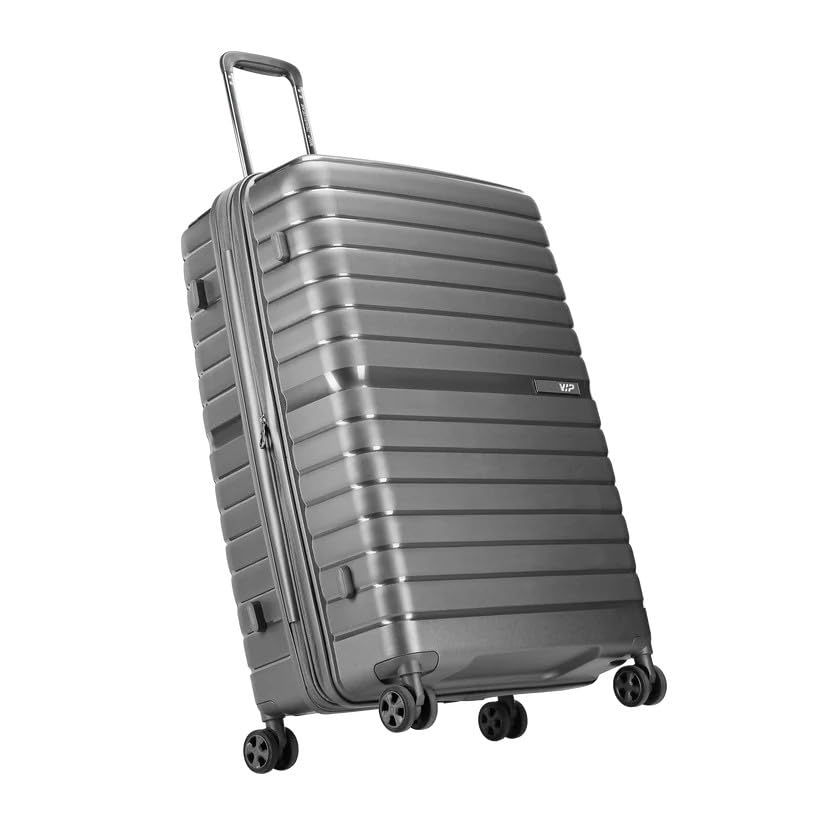VIP Lightweight Polypropelyne Wheels Multistage Trolley,TSA Lock with Organizer,Elegent Pinstripe Design Luggage Bag with 5 Years International Warranty.