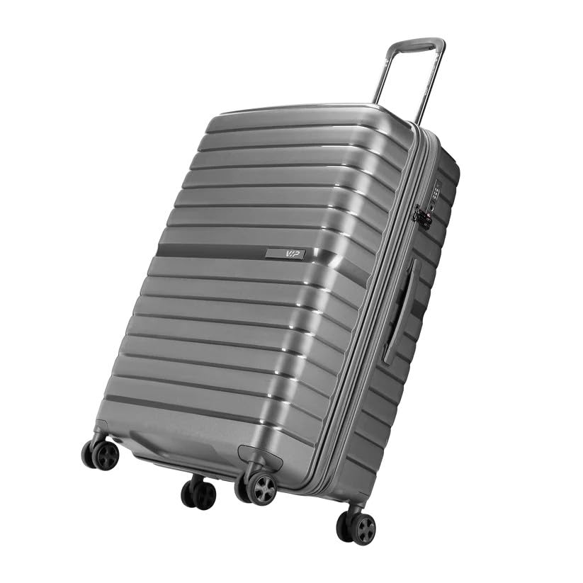 VIP Lightweight Polypropelyne Wheels Multistage Trolley,TSA Lock with Organizer,Elegent Pinstripe Design Luggage Bag with 5 Years International Warranty.