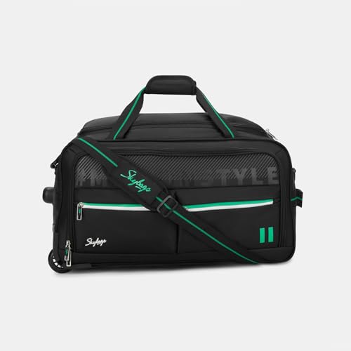 Skybags Muse 46 Liters Polyester 5  Medium Size | Stylish Duffel Trolley Bag with Two Wheels, Two Stage Push Button | Premium Zipper, Travel Bag| 3-Year International Warranty - Unisex